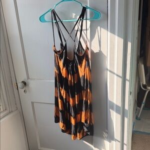 Free People Strappy Orange and Black Dress